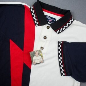 Vintage Pro Celebrity Racing American Team Sports Men's Color Block Polo Shirt L